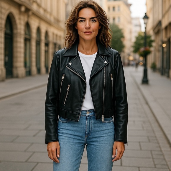 U2B NWOT black  leather women jacket - Picture 1 of 6